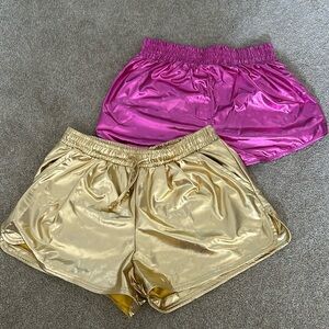 Size medium Metallic Shorts (gold and pink)